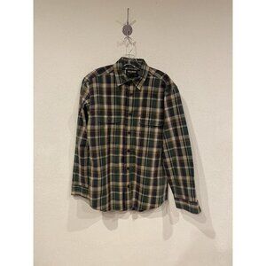 Filson Shirt Mens Small Green Plaid Long Sleeve Button Front Outdoor Casual